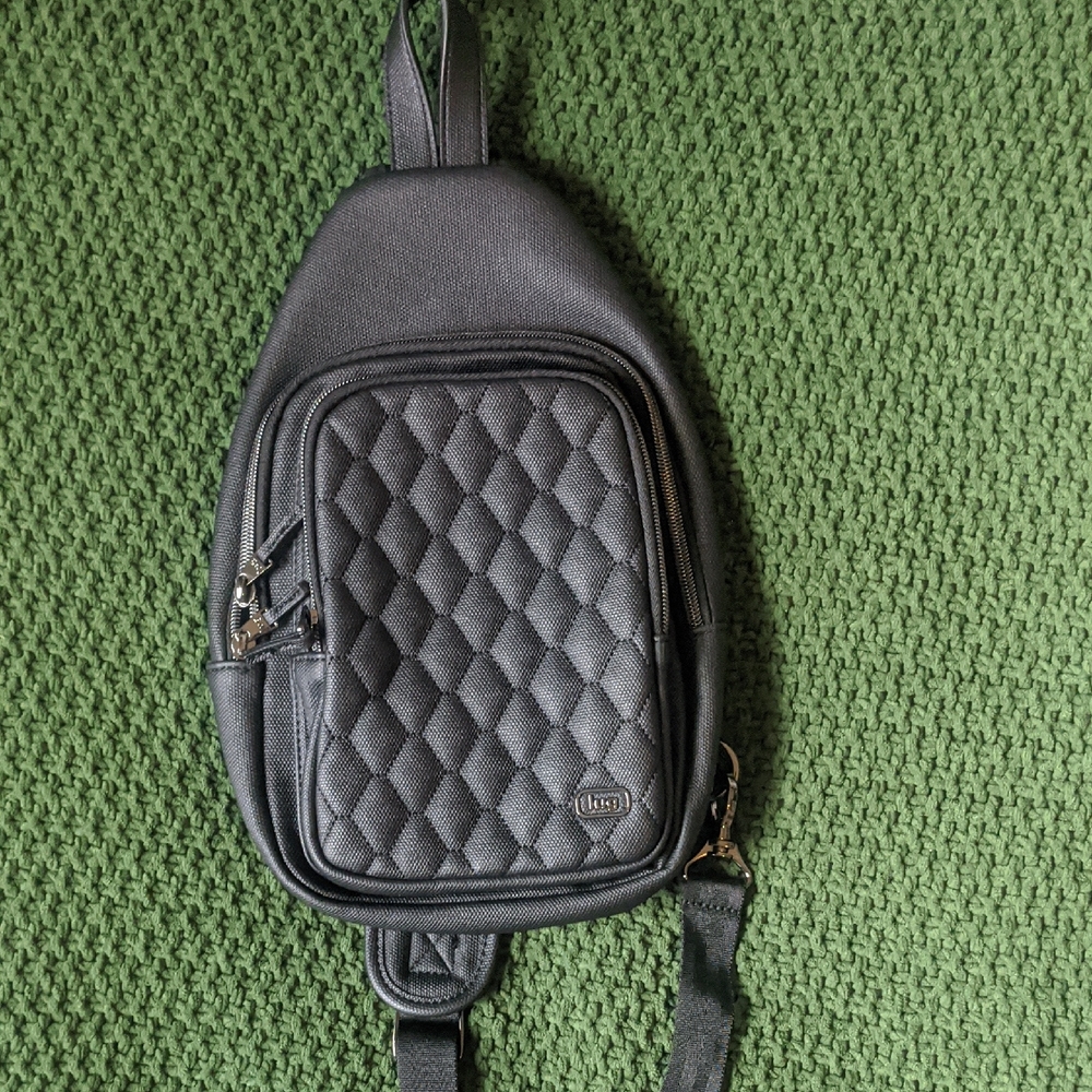 Lug Quilted Black Crossbody Bag